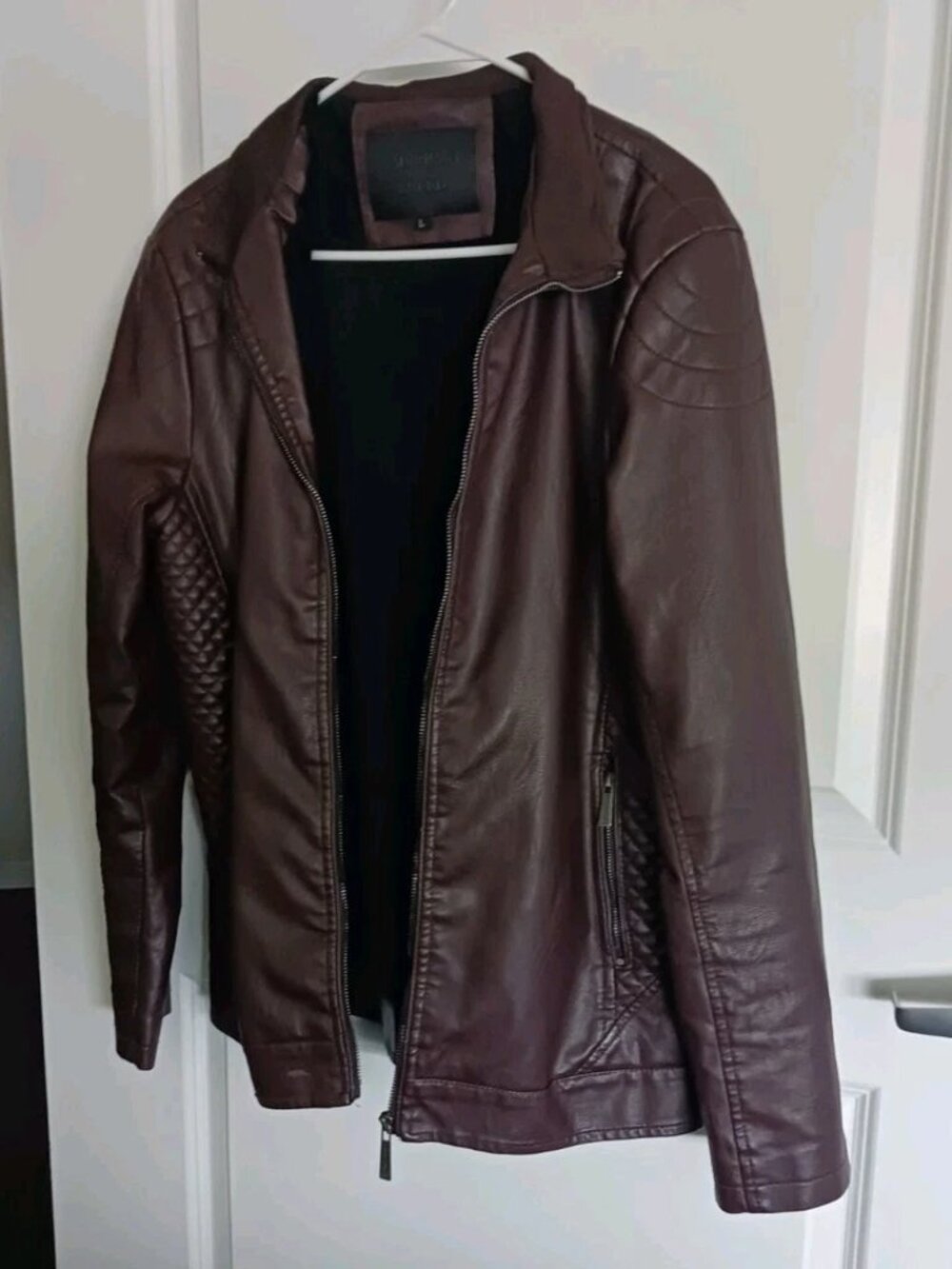 American Breed Faux Leather Jacket Brown Size Large Unisex